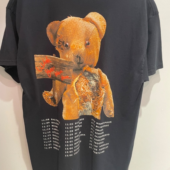 Astroworld Tour Merch Black Bear Stuffie Graphic Tee - Picture 2 of 5